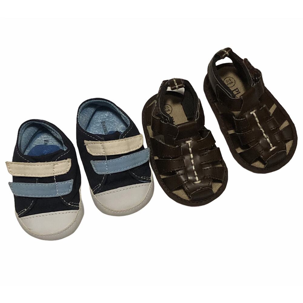 Children's Place Brown Sandals And Blue Sneaker